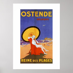 Pôster Rainha de Ostende do viagem do verão da beleza do