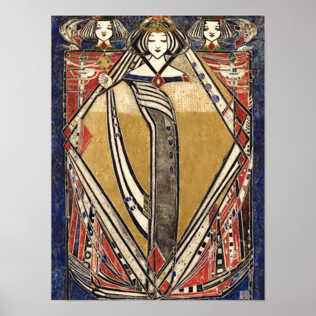 Poster Rainha de Ouros por Margaret Macdonald Mackintosh (Frente)