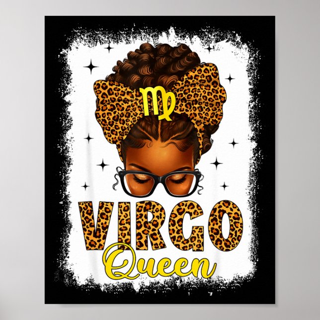 Poster rainha de virgem coque desarrumado arco de leopard (Frente)