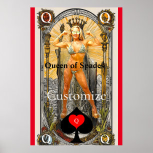 Poster Rainha do Cartão Tarot de Espadas Thunder_Cove