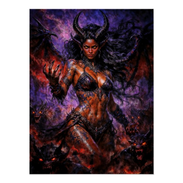 Pôster Rainha do Inferno Lilith (Frente)