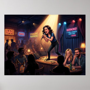 Poster Rainha do Karaokê: Cartaz Humorístico