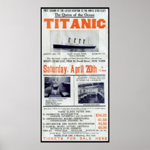 Poster Rainha do Oceano Titanic - White Star Line