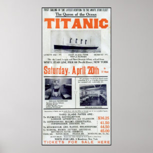 Poster Rainha do Oceano Titanic - White Star Line