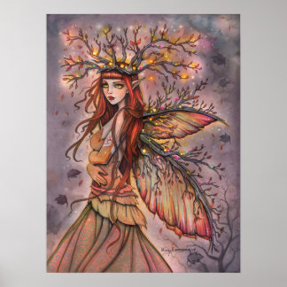 Poster Rainha do Outono Fada Fantasia Arte por Molly Harr