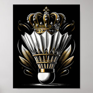 Poster Rainha Do Shuttle Badminton Camisetas Gráficas Div