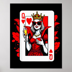 Poster Rainha Dos Corações Amante De Champanhe Mulheres S