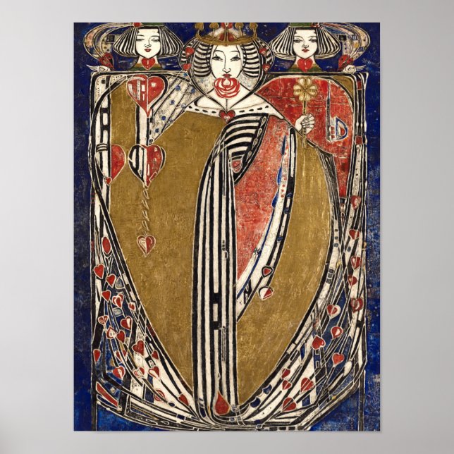 Poster Rainha dos Corações por Margaret Macdonald Mackint (Frente)