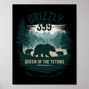 Poster Rainha Dos Tetons Grizzly 9 Ursos Amantes Nacionai