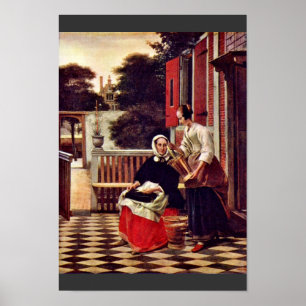 Poster Rainha e empregado por Hooch Pieter De (a melhor