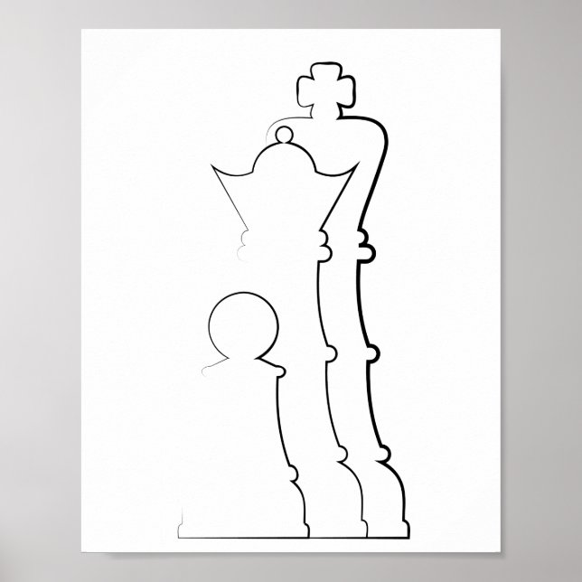 Poster Rainha e pintura de linha (Frente)