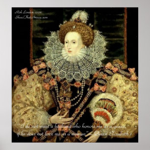 Pôster Rainha Elizabeth 1 Amor/Honra Cartazes de Citações