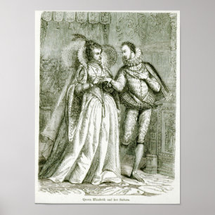 Pôster Rainha Elizabeth e seus pretendentes