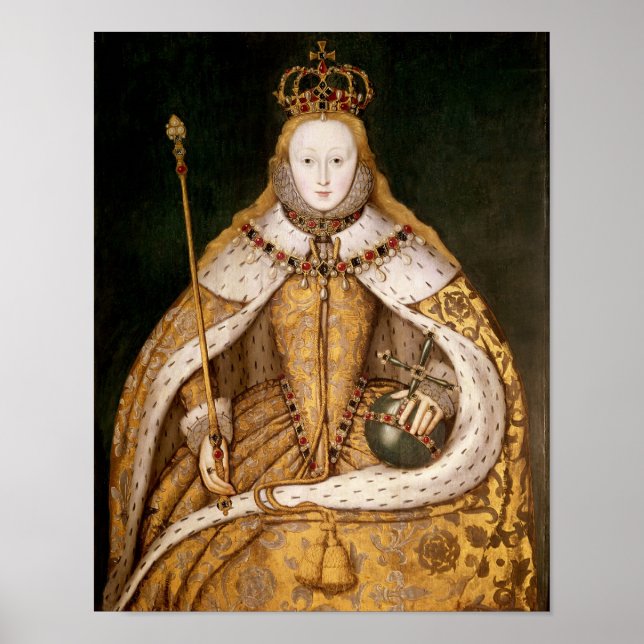Pôster Rainha Elizabeth I em Robes de coroação (Frente)