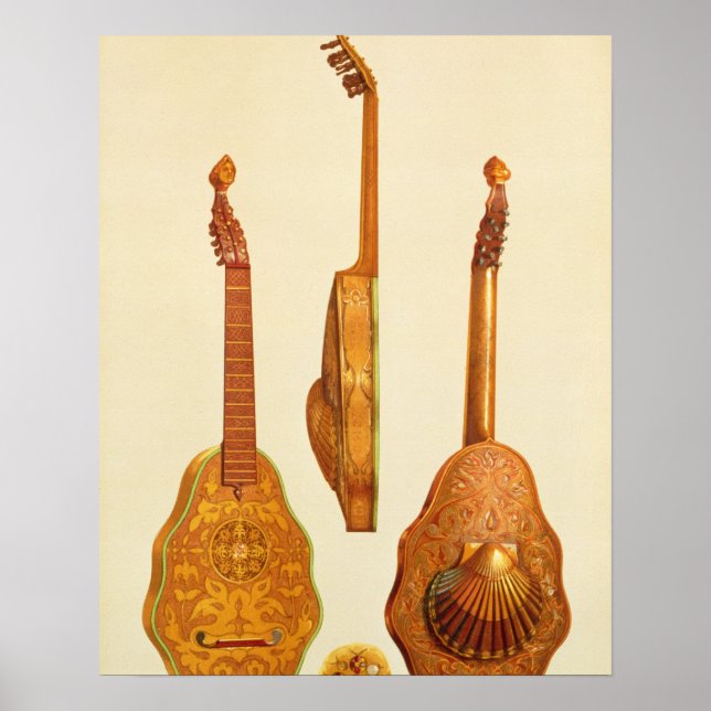 Pôster Rainha Elizabeth I lute por John Rosa, 1580, de 'M (Frente)