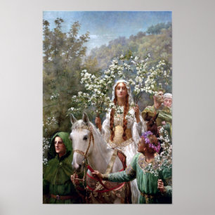 Poster Rainha Guinevere: Morte por John Collier