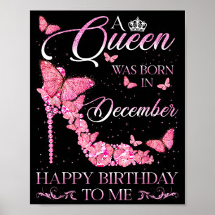 Poster Rainha Nasceu Em Dezembro Feliz Aniversário Mulher