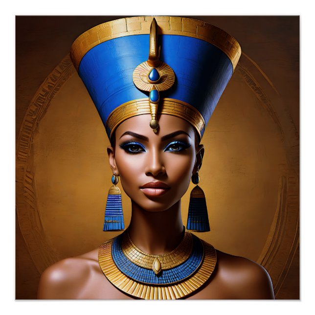 Pôster "Rainha Nefertiti" Linda Rainha Africana (Frente)