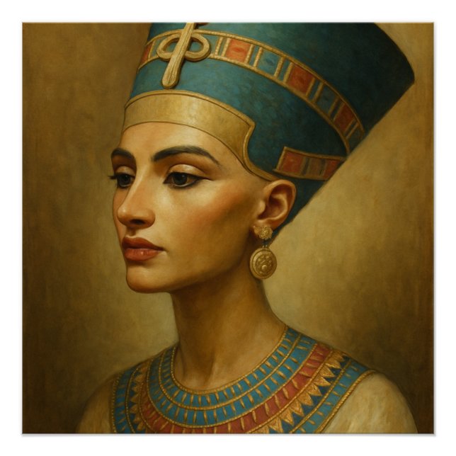 Pôster Rainha Nefertiti Poster - Elegância Egípcia Clássi (Frente)