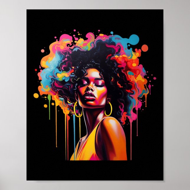 Poster Rainha Negra Afro Melanin Derrubando a 10ª África (Frente)