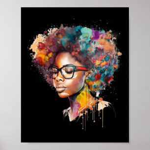 Poster Rainha Negra Afro Melanin Derrubando História Negr