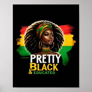Poster Rainha Negra Bonita Negra E Educada História Negra