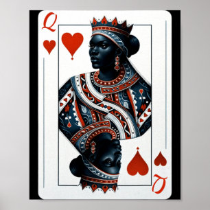 Poster rainha negra de copas baralho jogo orgulhosa negra