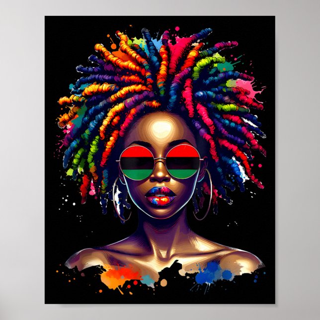 Poster Rainha Negra Gotejando Afro Melanina História Negr (Frente)