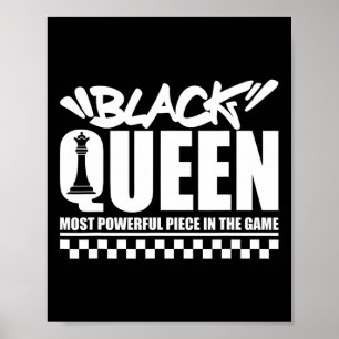 Poster Rainha Negra Mais Poderosa Xadrez Afro-Americana M