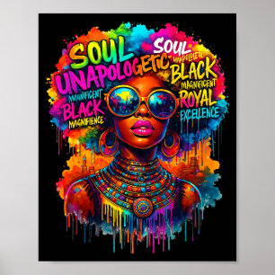 Poster Rainha Negra Mapa Africano História Negra Sem Desc