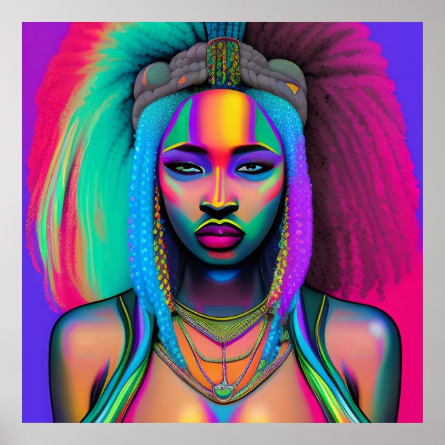 Poster Rainha negra melanina Irmã mulher afro-americana (Frente)