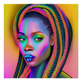 Pôster Rainha negra melanina Irmã mulher afro-americana