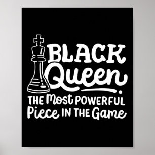 Poster Rainha Negra Peça Mais Poderosa Xadrez Afro Americ