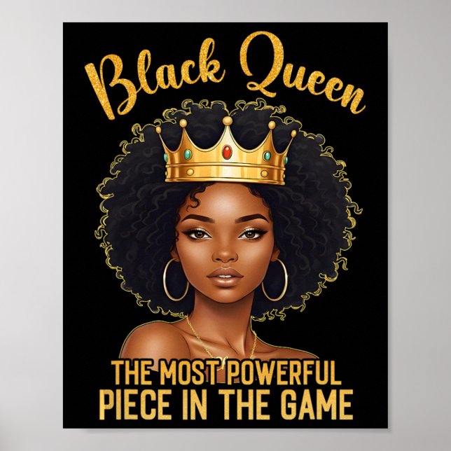 Poster Rainha Preta A Peça Mais Poderosa No Jogo Eu (Frente)