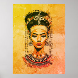 Poster Rainha Regal do Egito - Arte Neo-Faraó Moderna
