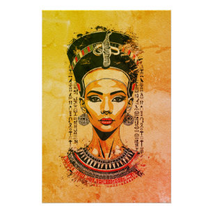 Pôster Rainha Regal do Egito - Arte Neo-Faraó Moderna