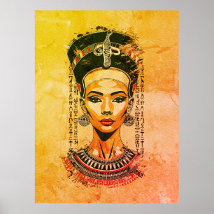 Poster Rainha Régia do Egito – Arte Neo-Faraônica Moderna