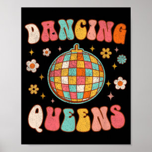 Poster Rainha Retro Bridesmaids dança 70 Disco Bachelo