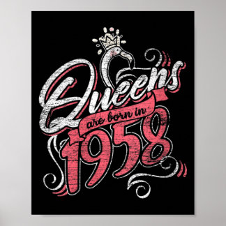 Poster Rainhas Femininas Nasceram Em 1958 Presentes De An