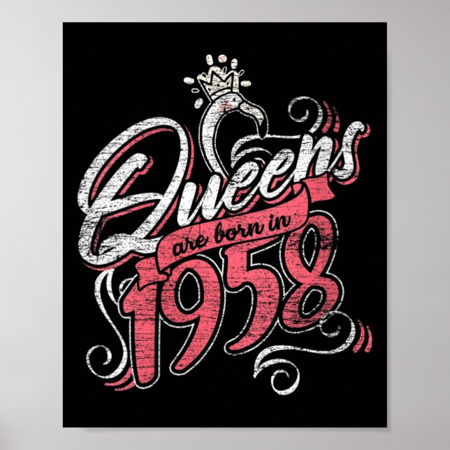 Poster Rainhas Femininas Nasceram Em 1958 Presentes De An (Frente)