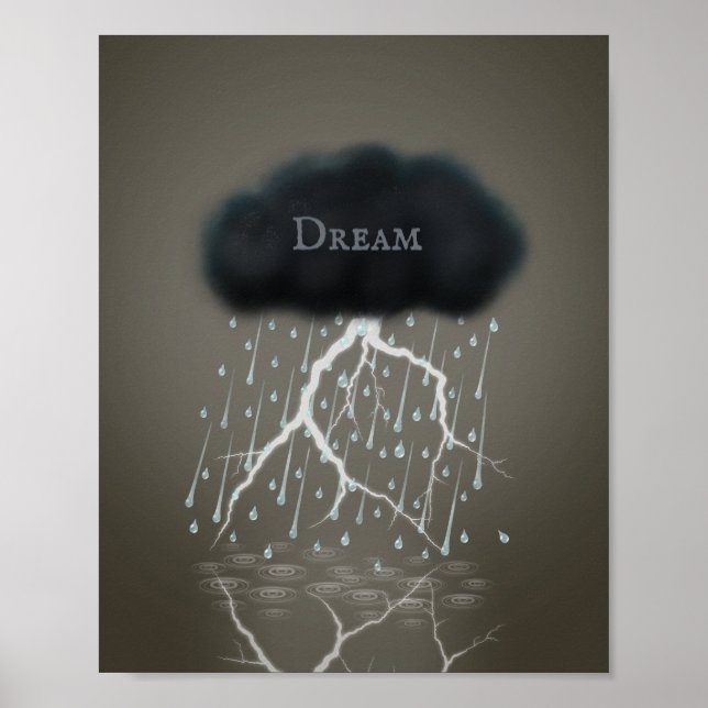 Poster Rainstorm em Sepia Dreamscape Surreal Personalizad (Frente)