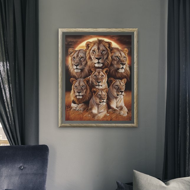 Poster Raio da Noite: Leões em Lua (Criador carregado)