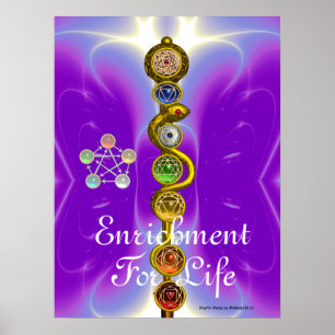 POSTER RAIO DE ASCLEPIUS 7 CHAKRAS,YOGA, ENERGIA ESPIRITU