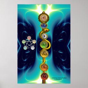 PÔSTER RAIO DE ASCLEPIUS 7 CHAKRAS,YOGA, ENERGIA ESPIRITU