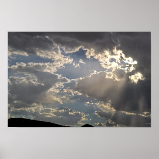 Poster Raios de Sol Através de Nuvens de Tempestade no De