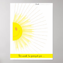 Poster Raios de Sol de Gratidão Mensal Mindfulness