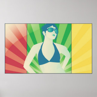 Pôster raios de vetor