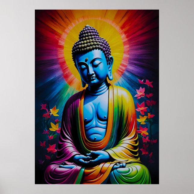 Poster Raios Sagrados de Paz de Buda (Frente)