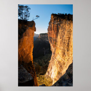 Poster Raios solares em Hanging Rock, Montanhas Azuis, Au