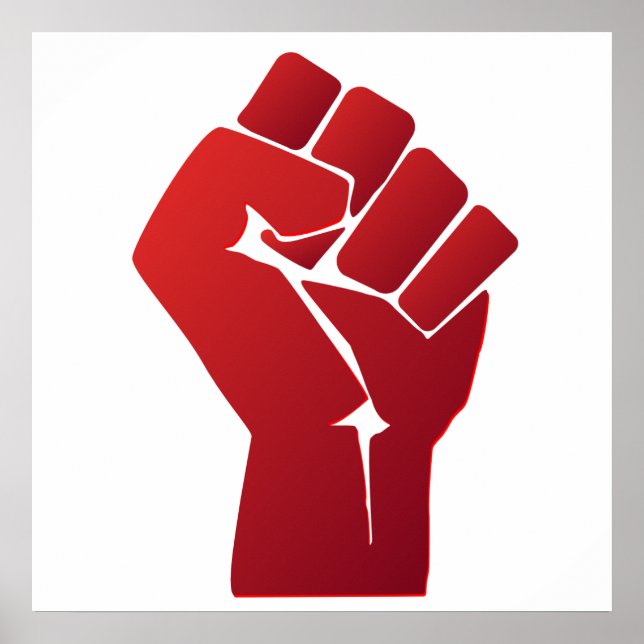 Poster Raised Red Gradient Fist (Frente)